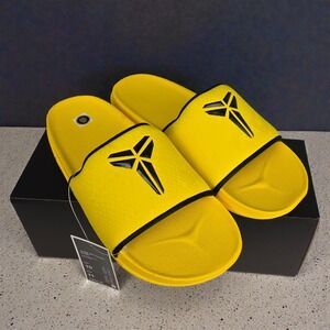 Nike Kobe Offcourt Slide Sandals Men's 10 Women's 11 Yellow Black Mamba Logo New